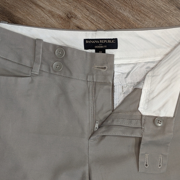 BANANA REPUBLIC JACKSON FIT WOMEN'S GRAY WIDE LEG CUFFED TROUSER SIZE 8 REGULAR - Picture 3 of 6